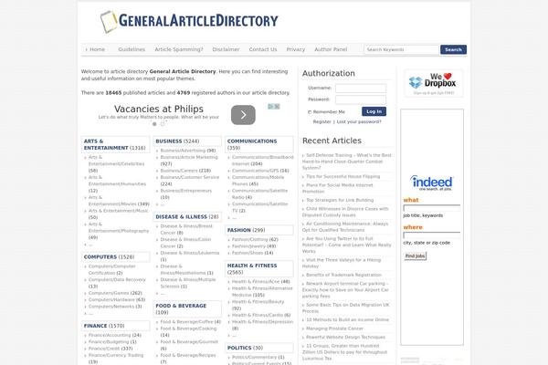 Site using Article Directory plugin