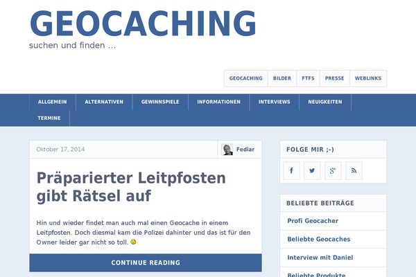 geocaching-fediar.de site used Socialize Lite