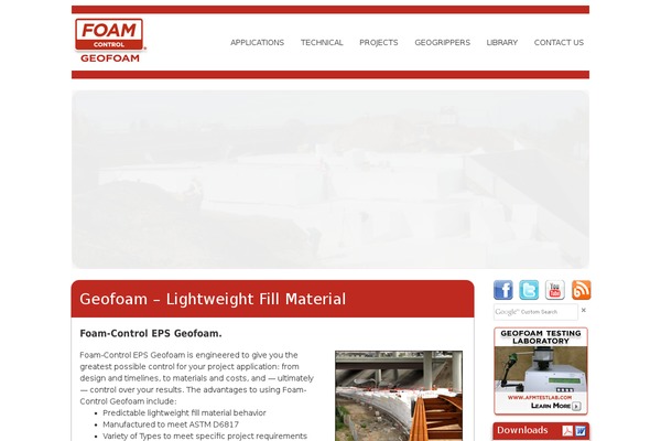 geofoam.com site used Redbar