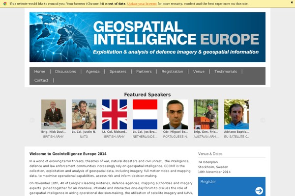 geointelligenceeurope.com site used Expoengine