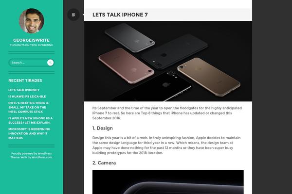 Writr theme site design template sample