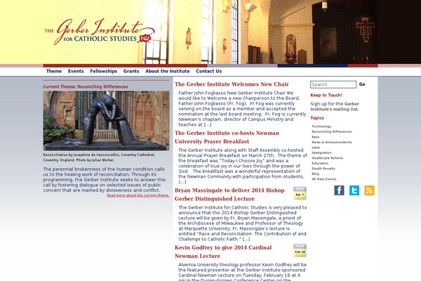 gerberinstitute.org site used Festively