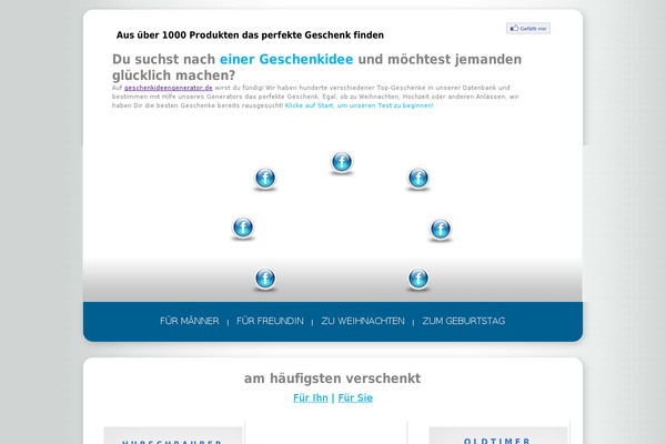 geschenkideengenerator.de site used Gift