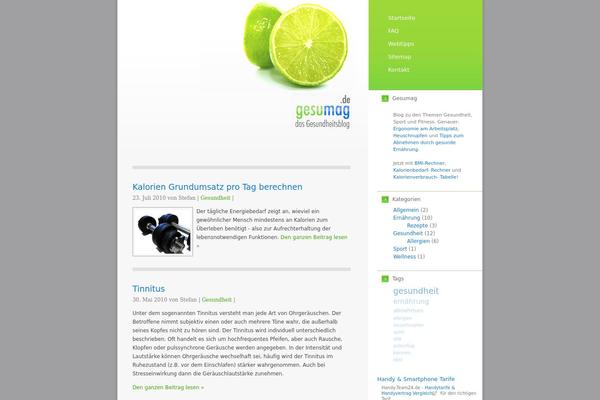 Default theme site design template sample