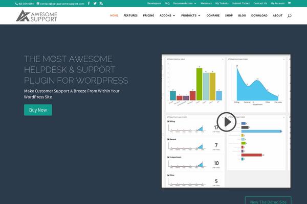 Site using Awesome Support - WordPress Support Plugin plugin