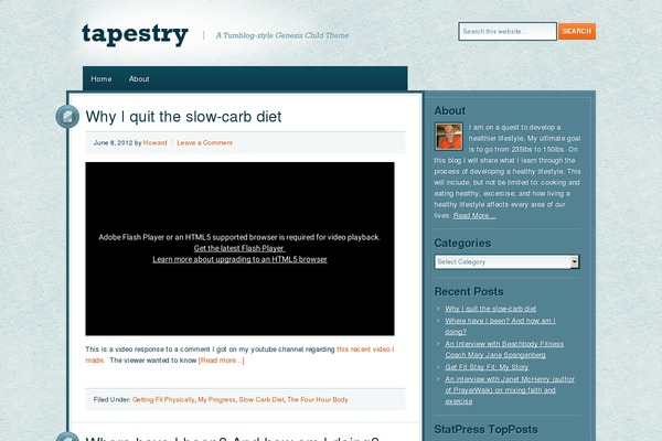 getfitstayfit.tv site used Tapestry