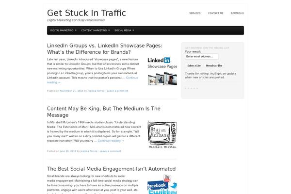 Tiga theme site design template sample