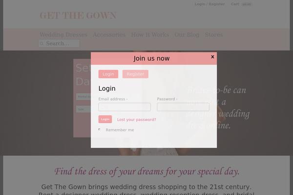 getthegown.com site used Kontor