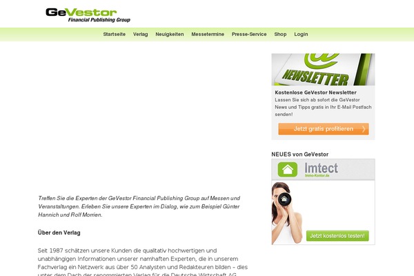 gevestor-inside.de site used Gevestor