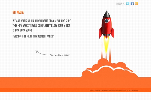 Launcher theme site design template sample