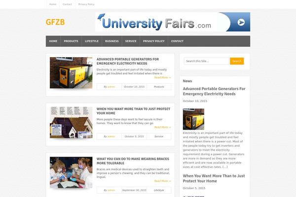 Bloggie theme site design template sample