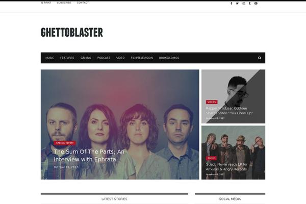 ghettoblastermagazine.com site used Flexzine
