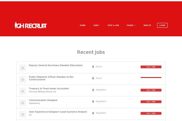 Jobify theme site design template sample