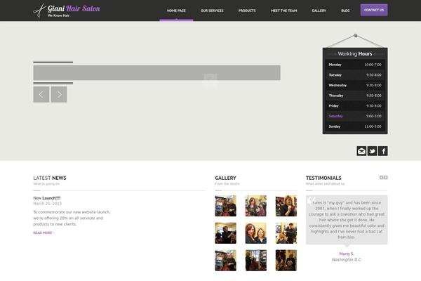 HairPress theme site design template sample