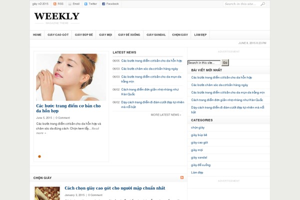 Weekly theme site design template sample