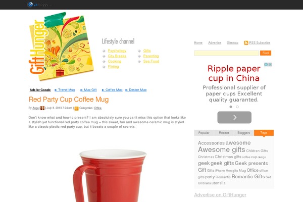 Yabloggy theme site design template sample