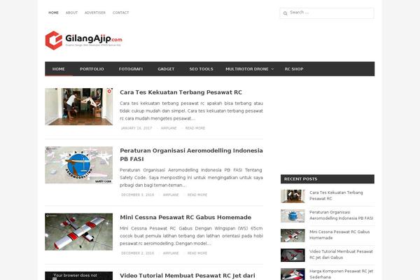 gilangajip.com site used Newsplus Child