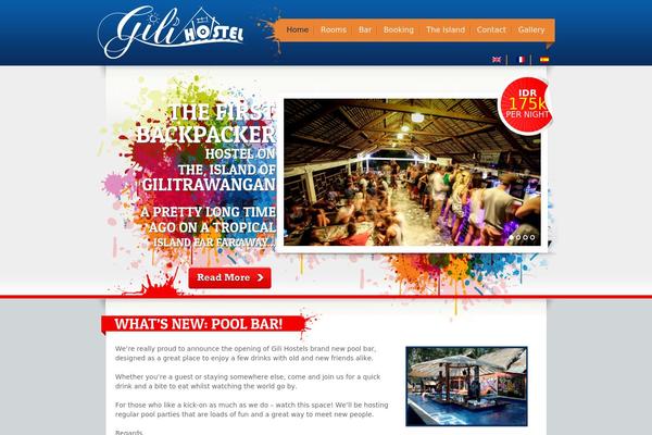 Hostel theme site design template sample