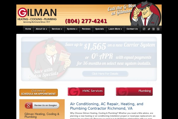 gilmanheatingandcooling.com site used Bounce-theme