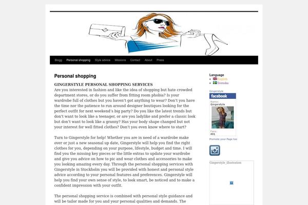 Ginger theme site design template sample