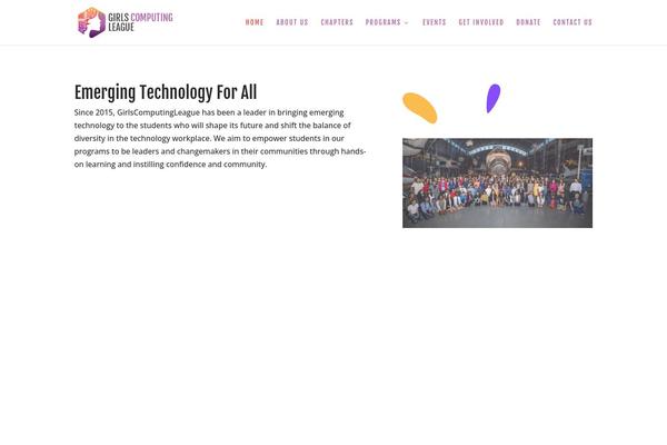girlscomputingleague.org site used Divi-wp-theme
