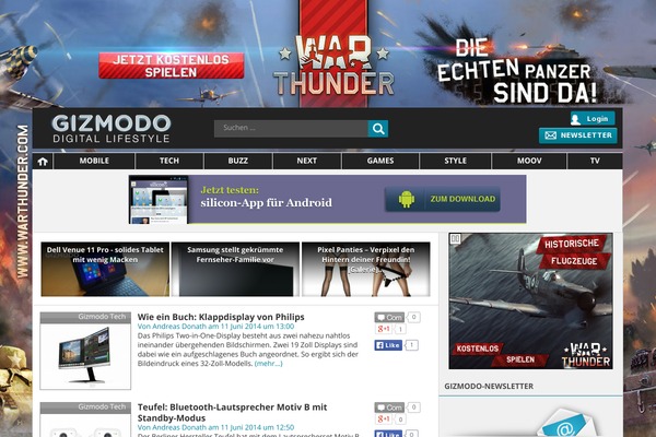 gizmodo_3 theme websites examples