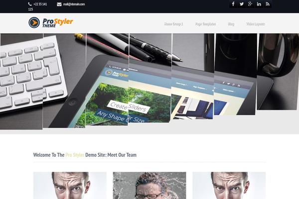 Prostyler theme site design template sample
