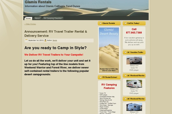 glamis-rentals.com site used Desert2