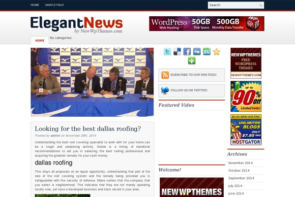 Elegant News theme site design template sample