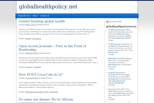 globalhealthpolicy.net site used Light Clean Blue
