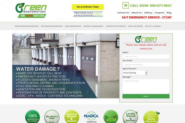 Green theme site design template sample