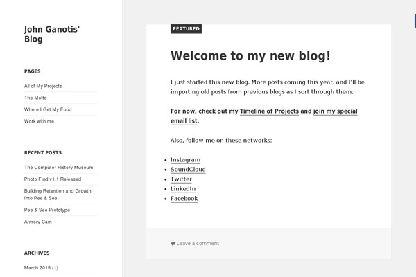 Twenty Fifteen theme site design template sample