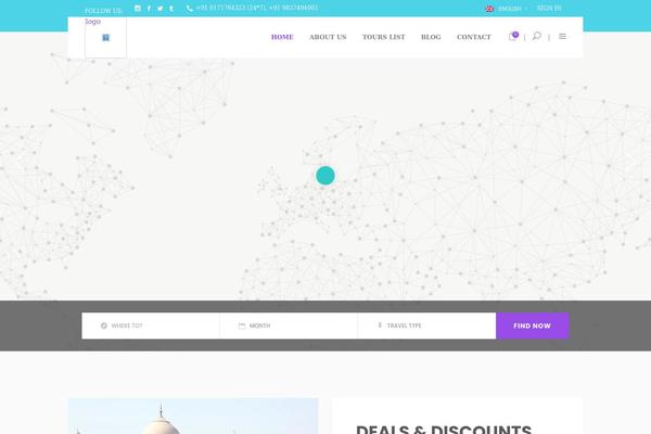 GoTravel theme site design template sample