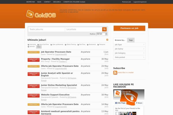 goldjob.ro site used Jobroller