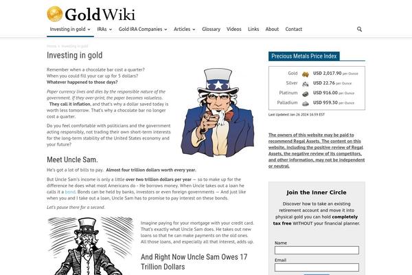 Site using Gold Price plugin