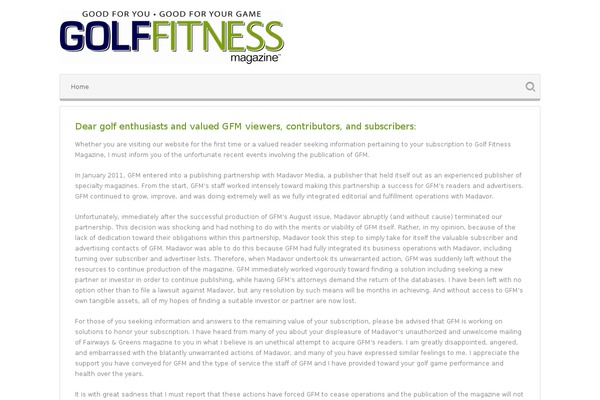 golffitness-magazine.com site used Cleanness