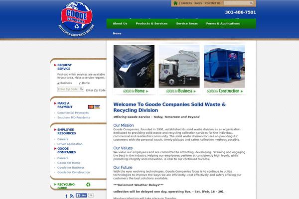 Goode theme site design template sample