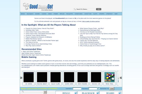 FunGames theme site design template sample