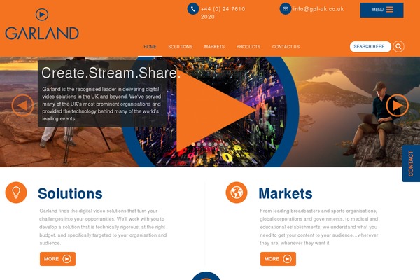 Garland theme site design template sample