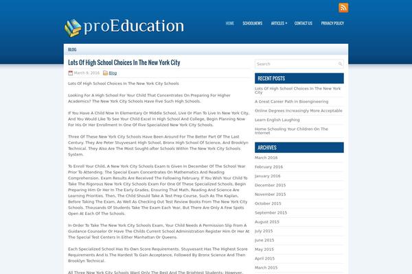proEducation theme site design template sample