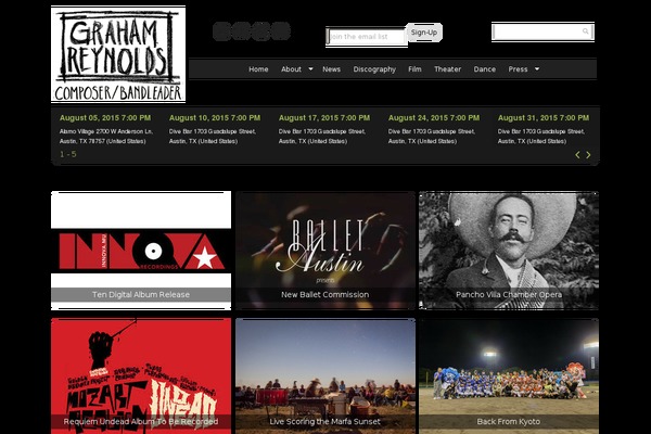 Site using ArtistDataPress plugin