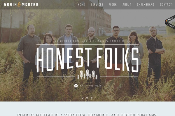 Grain & Mortar website example screenshot