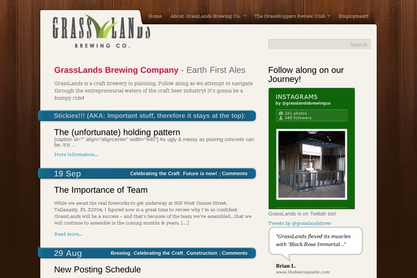 grasslandsbrewery.com site used Unite