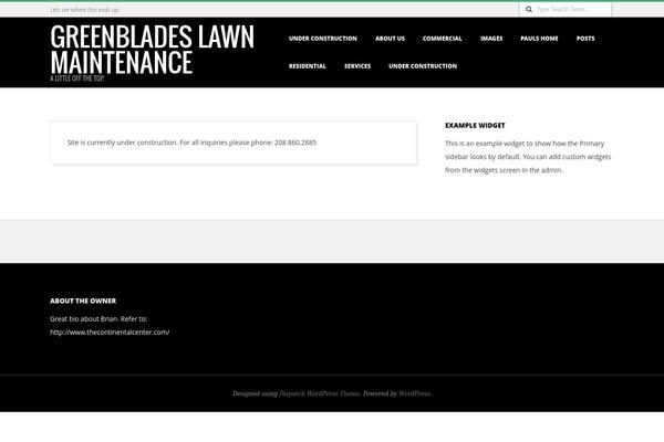 Dispatch theme site design template sample