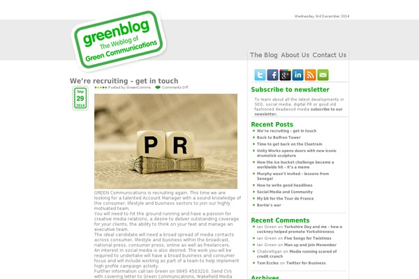 Greenblog theme site design template sample