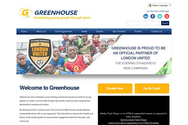greenhousecharity.org site used Greenhouse