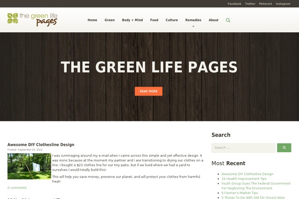 greenlifepages.com site used Organique