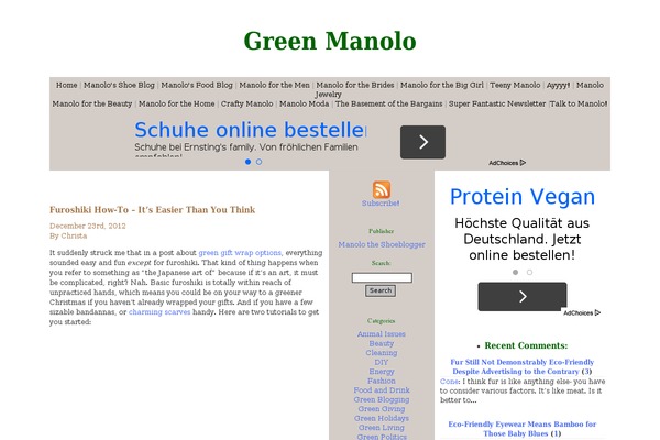 greenmanolo.com site used Manolostyle