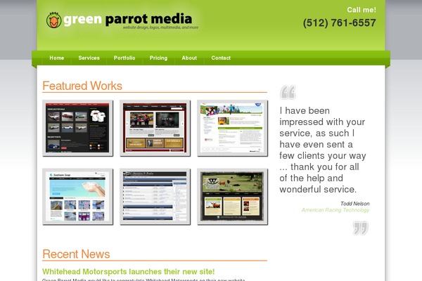 greenparrotmedia.com site used Graphix Theme