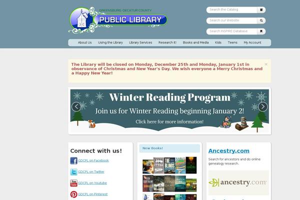 Library theme site design template sample